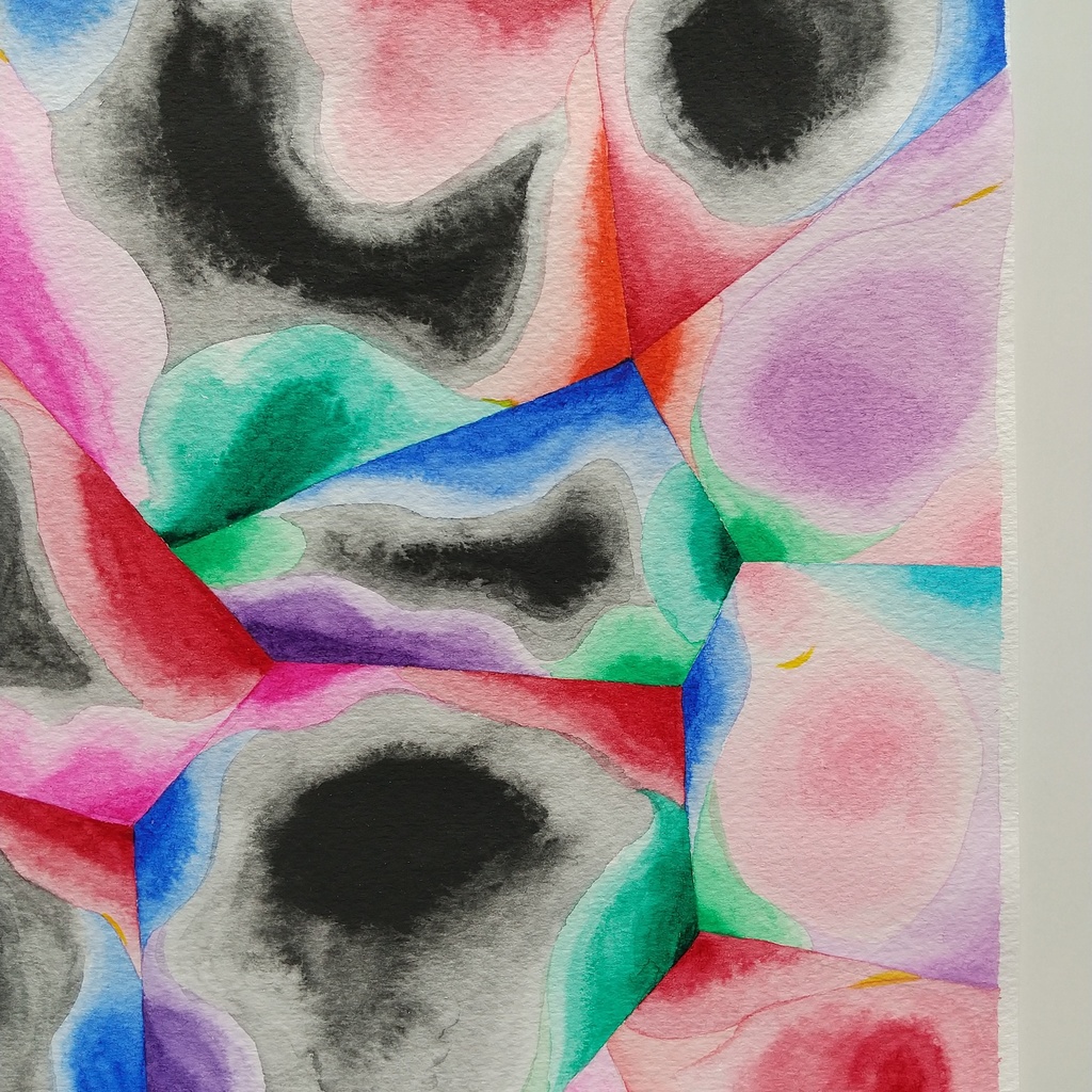 水彩画 「厚く堅い壁【2】」