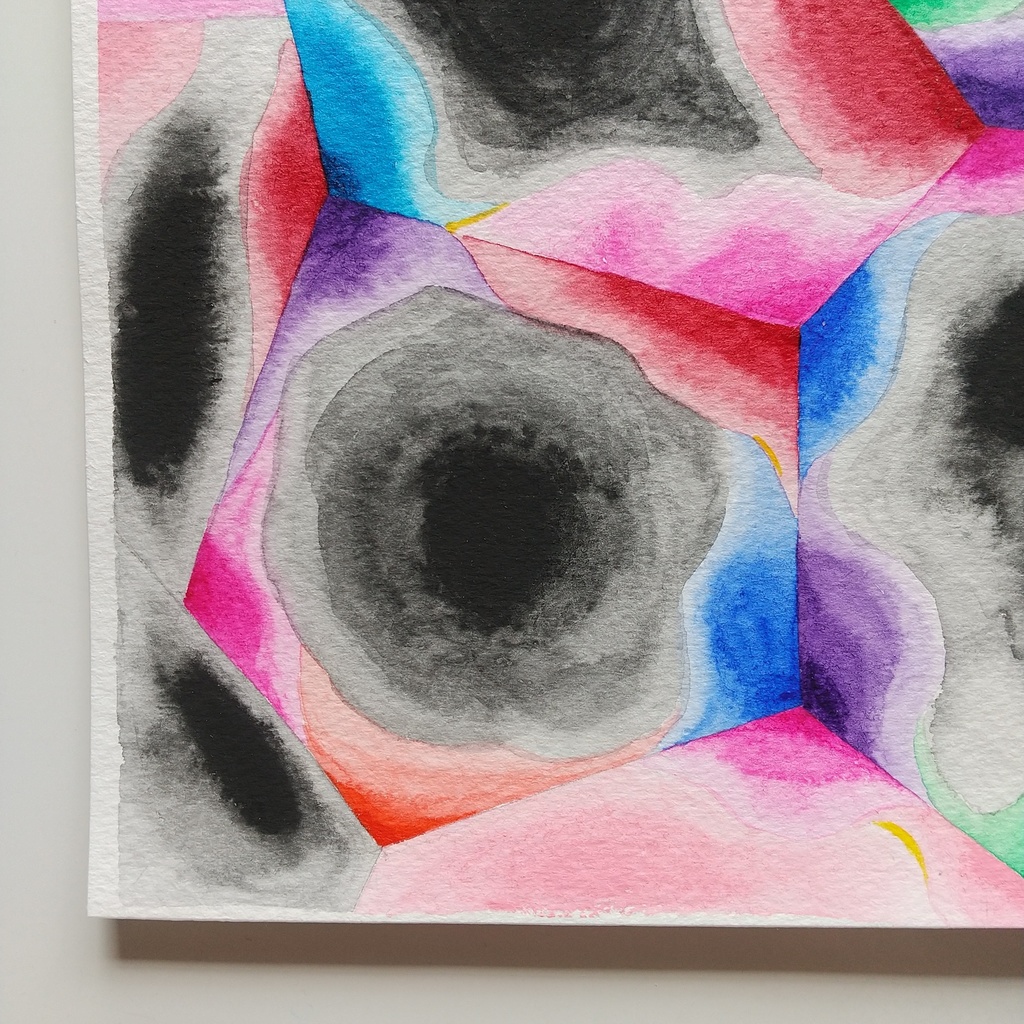 水彩画 「厚く堅い壁【2】」