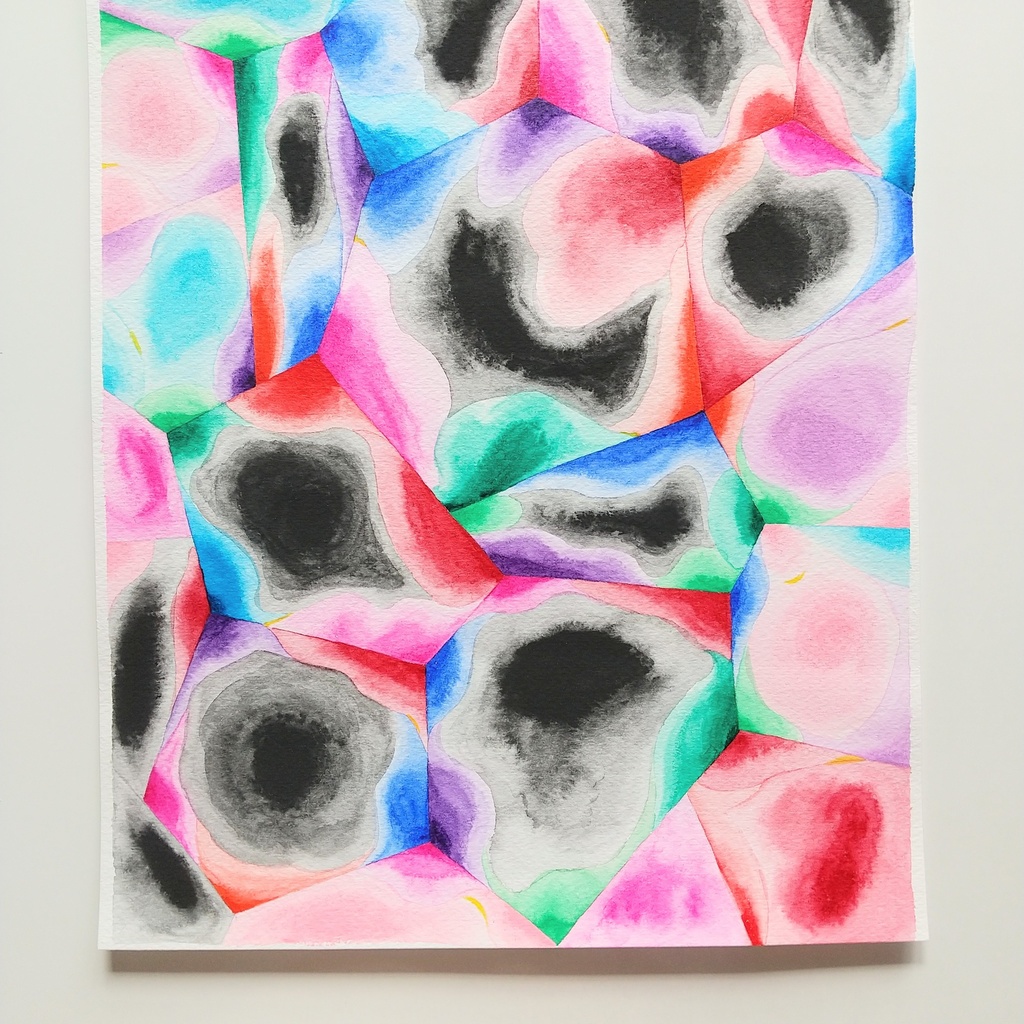 水彩画 「厚く堅い壁【2】」