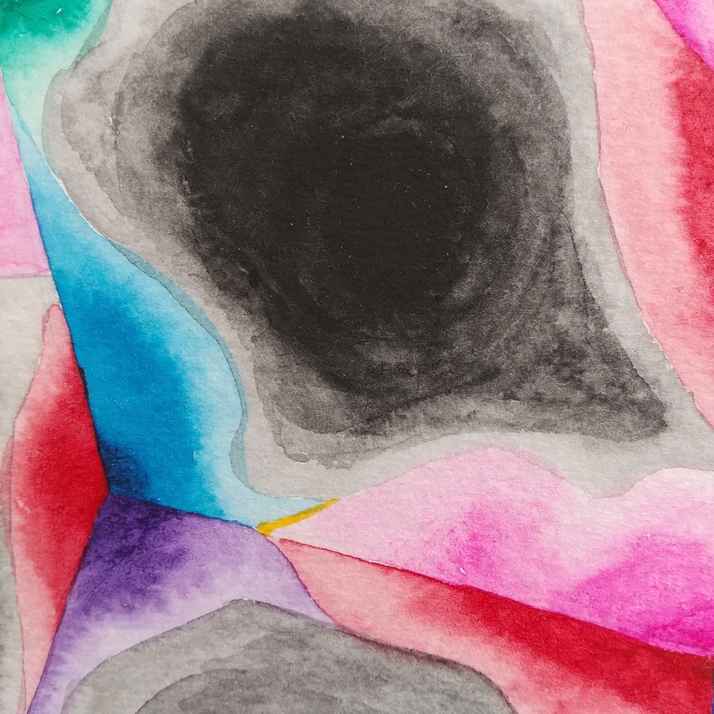 水彩画 「厚く堅い壁【2】」