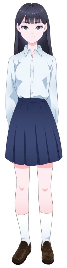 『女子学生(地味な子)』立ち絵素材・表情差分 透過PNG