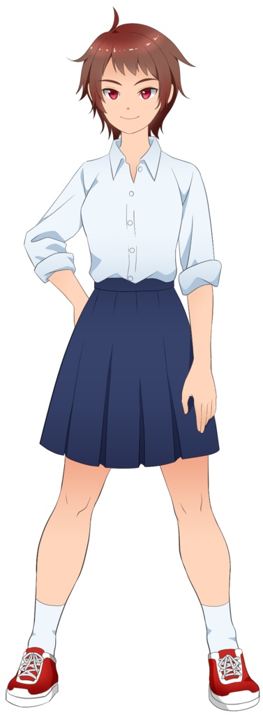 『女子学生(スポーティ)』立ち絵素材・表情差分 透過PNG