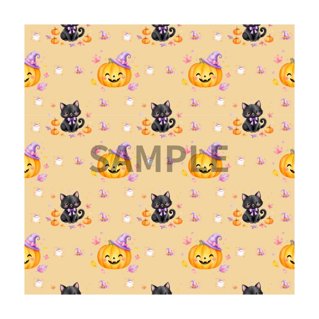 「Halloween Magic|かわいい水彩ハロウィンペーパー」