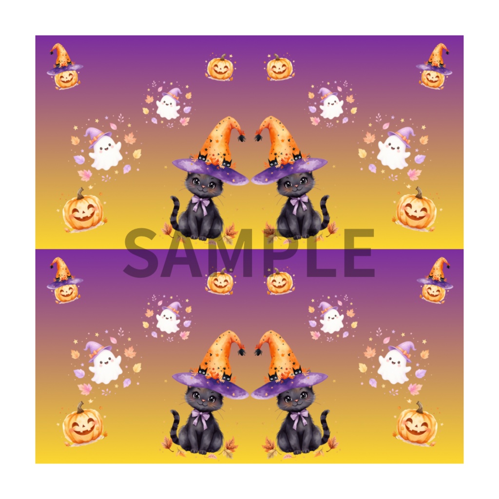 「Halloween Magic|かわいい水彩ハロウィンペーパー」