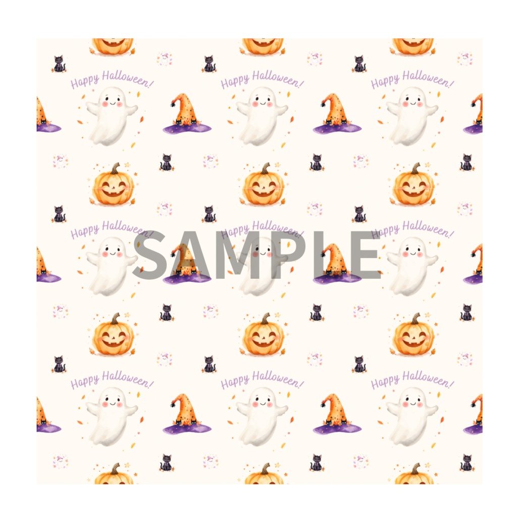 「Halloween Magic|かわいい水彩ハロウィンペーパー」