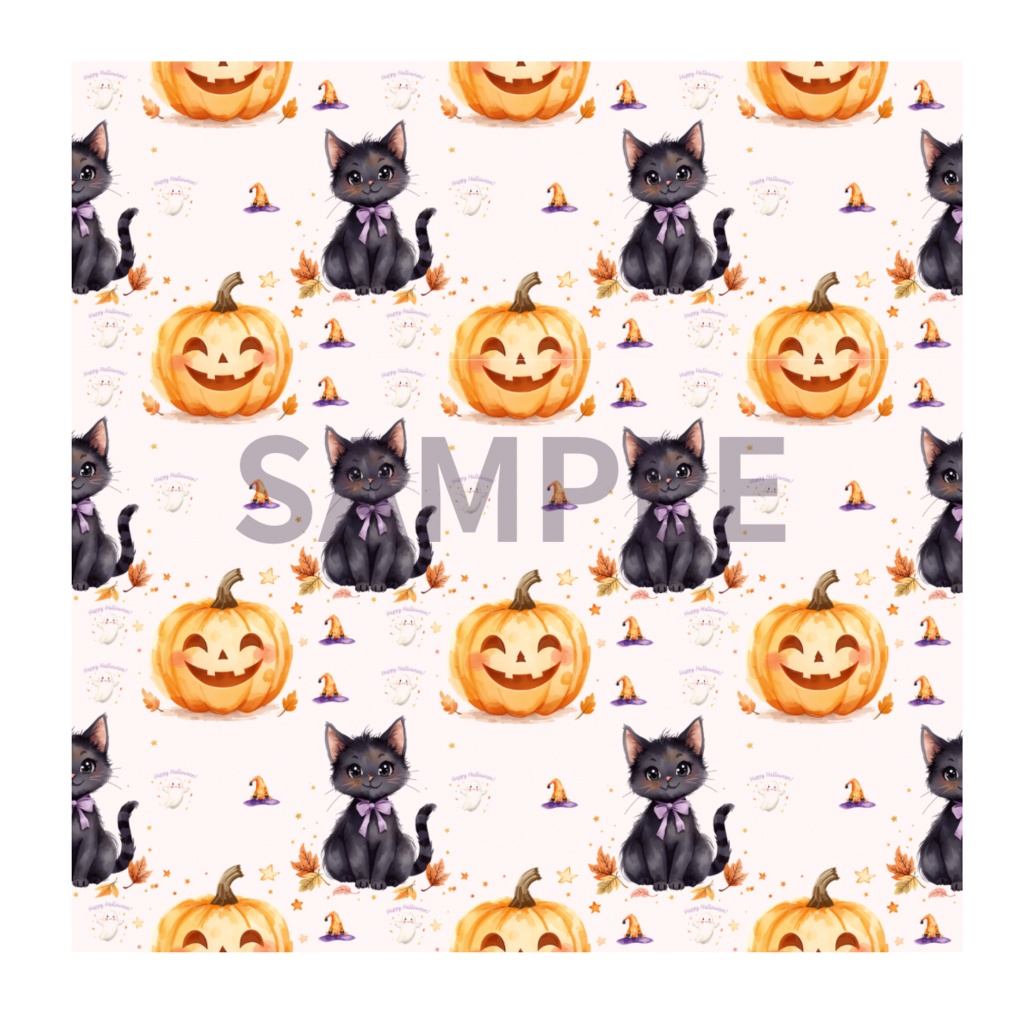 「Halloween Magic|かわいい水彩ハロウィンペーパー」