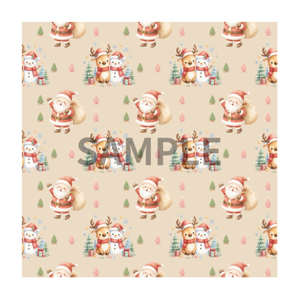 「ふんわりクリスマス|水彩デジタルペーパー」