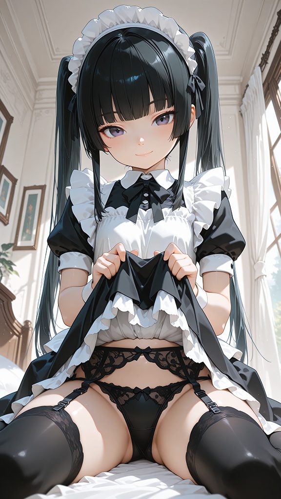 【500枚】ツインテールの妹がパンツを見せて誘惑してくるCG集