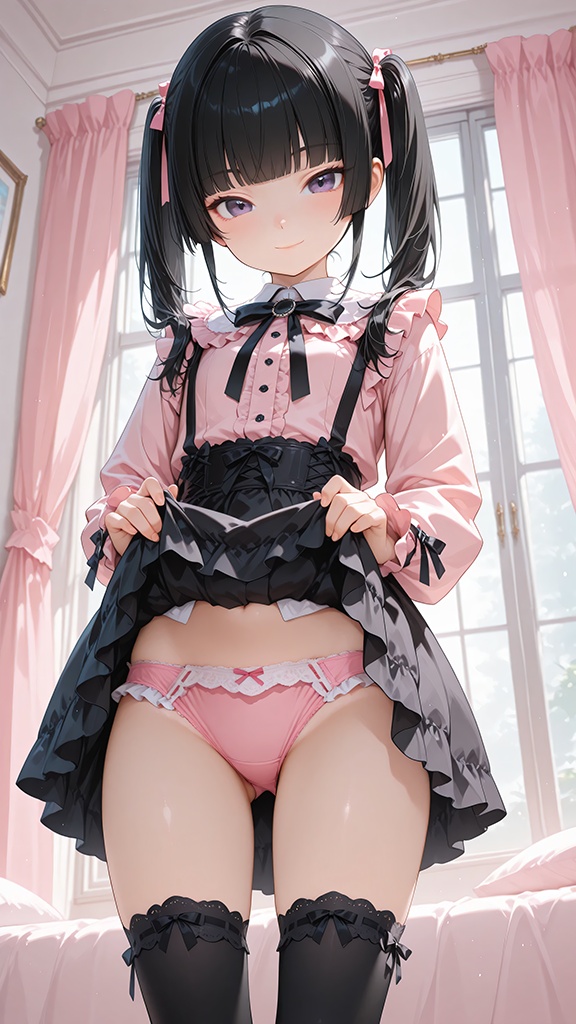 【500枚】ツインテールの妹がパンツを見せて誘惑してくるCG集