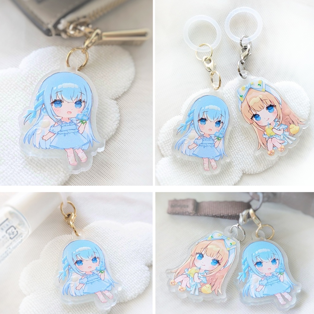 アクリルチャーム🩵💛(シリコンリング付き)