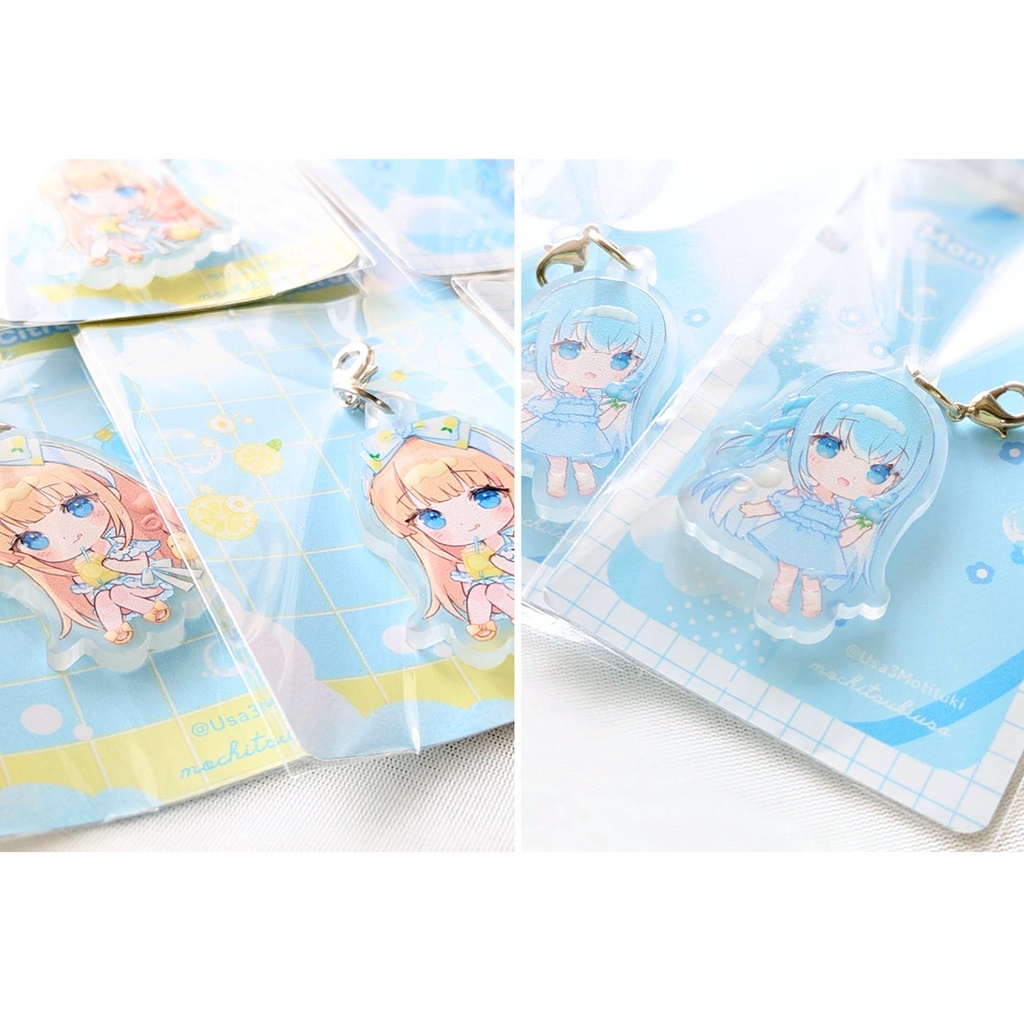アクリルチャーム🩵💛(シリコンリング付き)