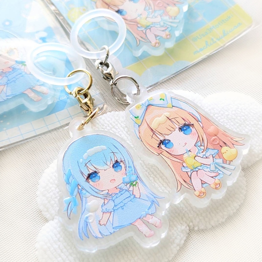 アクリルチャーム🩵💛(シリコンリング付き)