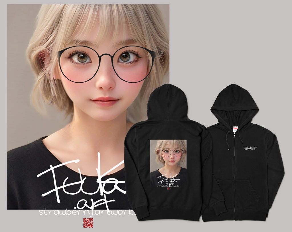 オリジナルデザインプリントパーカー「fuuka」