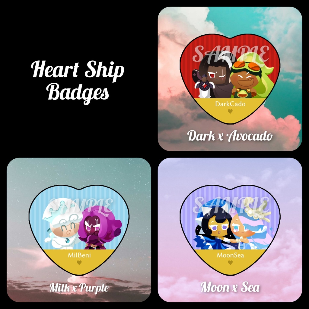 【値下げ】ハート型CP缶バッジ