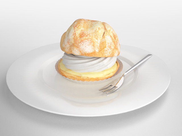 3D モデルデータ  cream_puff01