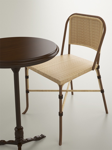 3D モデルデータ　cafe table set01