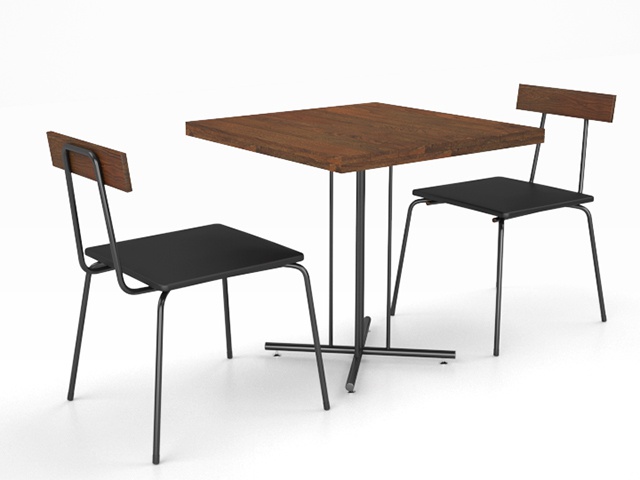 3D モデルデータ　cafe_table_set03