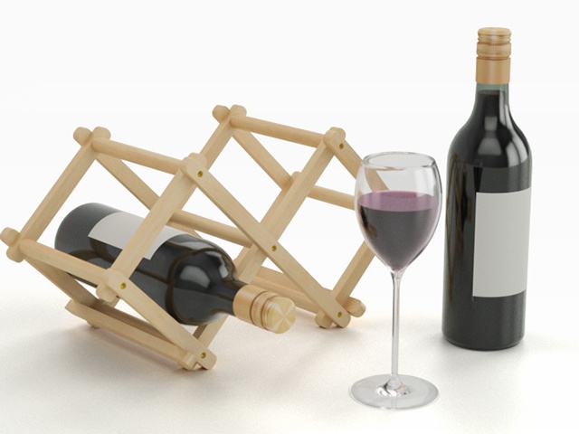 3D モデルデータ　wine_bottle_stand01
