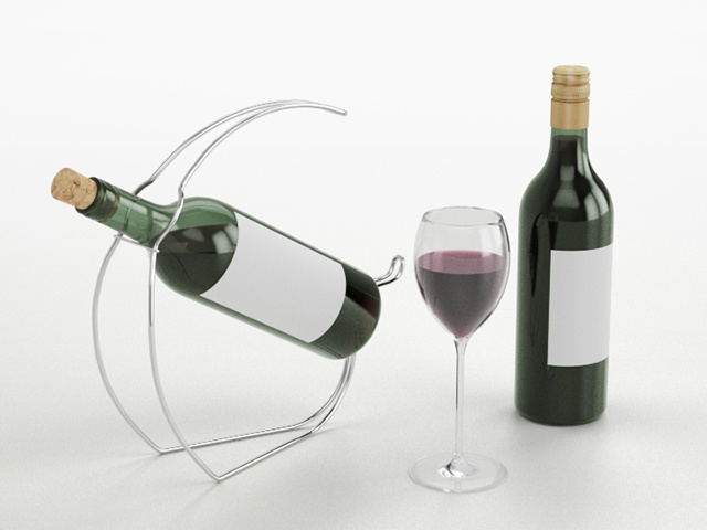 3D モデルデータ　wine_bottle_stand02