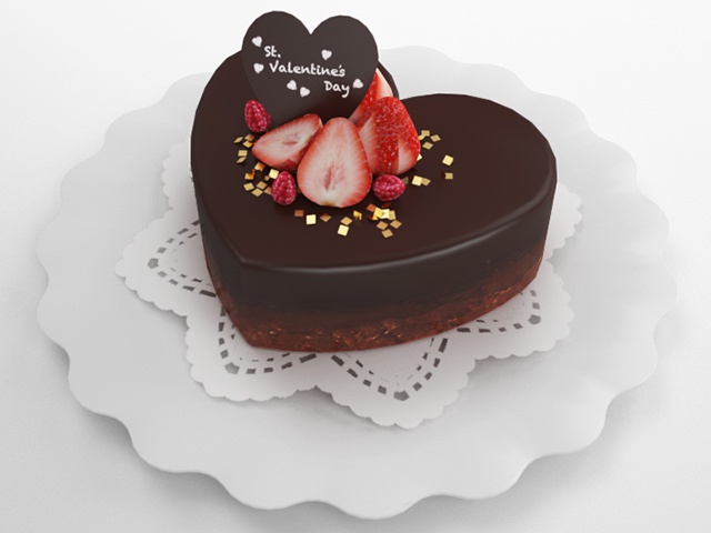 3D モデルデータ　chocolate cake02