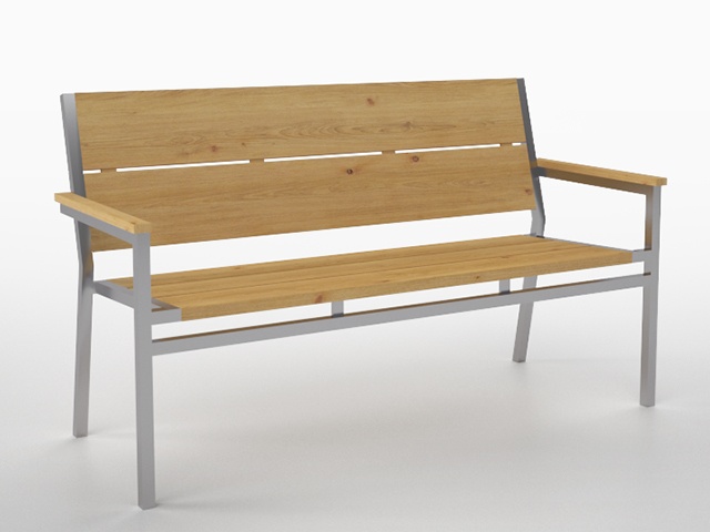 3D モデルデータ　garden bench02