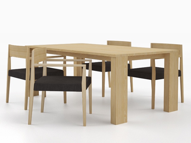 3D モデルデータ　dining table set02