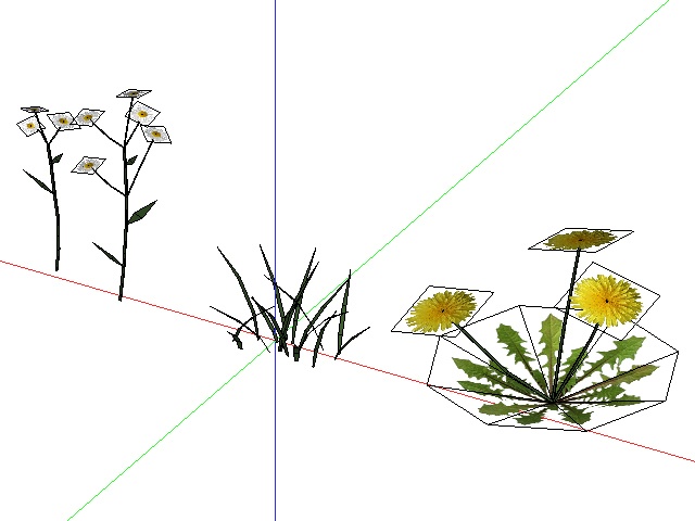 3D モデルデータ　grass_flower_free
