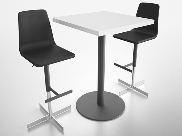 3D モデルデータ　bar_table_chair01