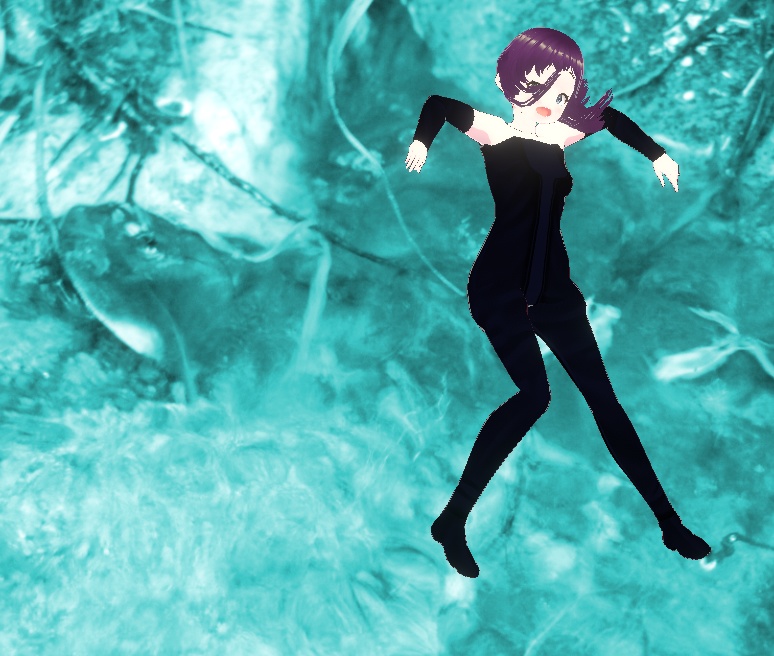 ダイビングスーツを着たかんにゃ。