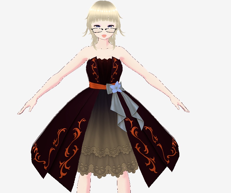 3Dモデルあにゃめ。真ん中が空いてない服版。VRM - kuasa - 2/4