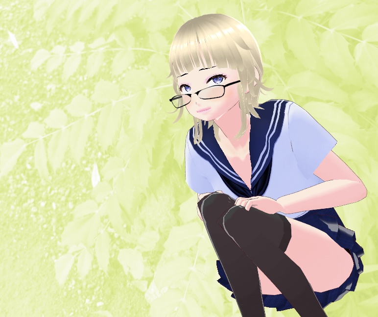 ウエストに気合いを入れたあにゃめの制服。VroidStudioファイル。VRMもあり。