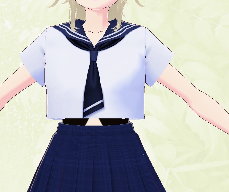 ウエストに気合いを入れたあにゃめの制服。VroidStudioファイル。VRMもあり。