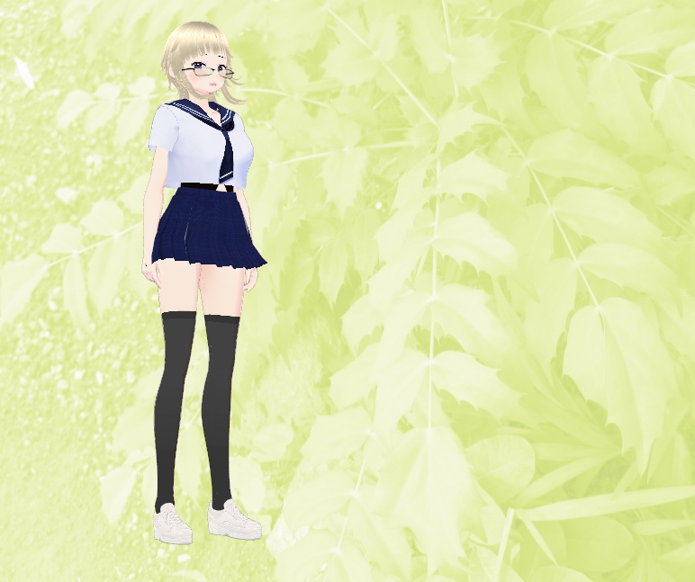 ウエストに気合いを入れたあにゃめの制服。VroidStudioファイル。VRMもあり。