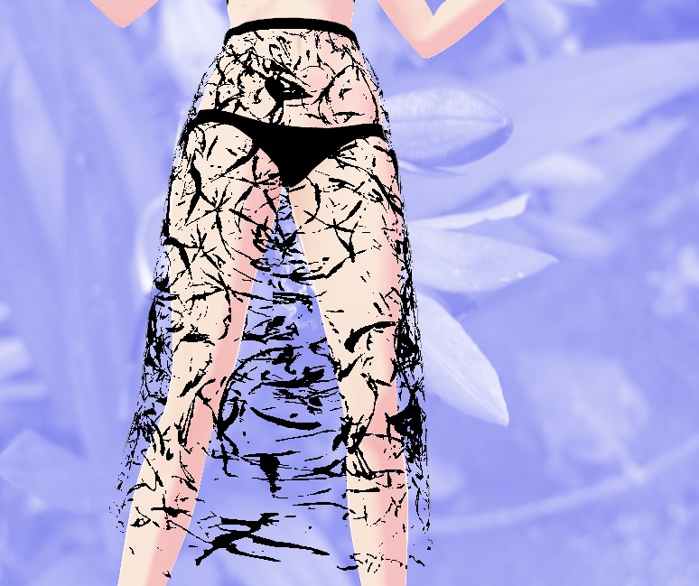 「無料版あり」黒いレースのスカート