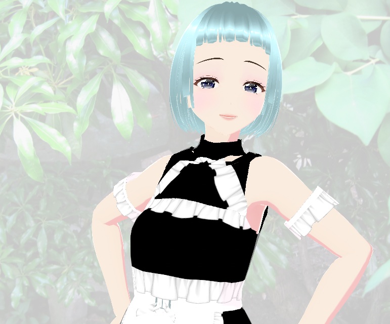 「無料版VRMあり」ノースリーブのメイド服