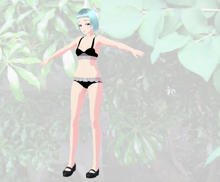 「無料版VRMあり」ノースリーブのメイド服