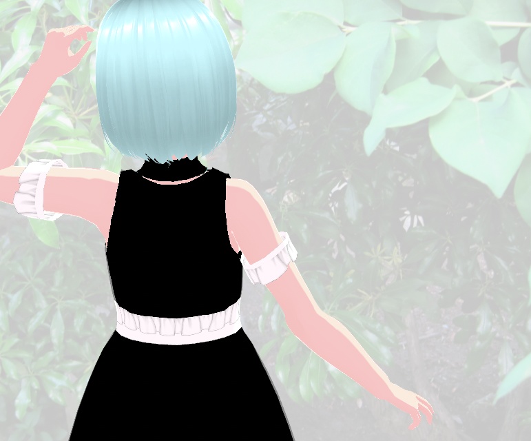 「無料版VRMあり」ノースリーブのメイド服