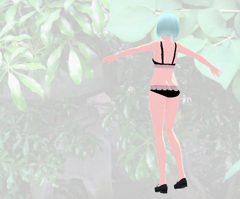 「無料版VRMあり」ノースリーブのメイド服