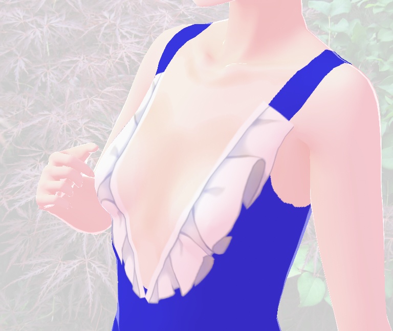「無料版あり」フリル水着青。vroidfail.VRM