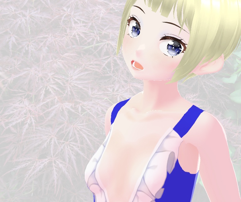 「無料版あり」フリル水着青。vroidfail.VRM