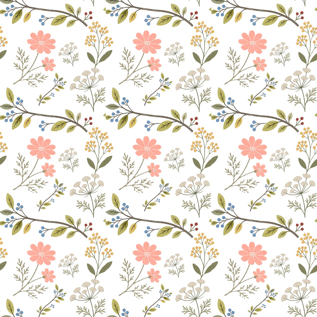 秋の花束6パターン【デジタルペーパー、背景画像、刺繍図案】/Autumn Seamless Pattern【Digital paper,Background image,embroidery design】