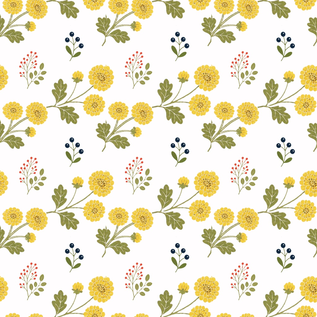 秋の花束6パターン【デジタルペーパー、背景画像、刺繍図案】/Autumn Seamless Pattern【Digital paper,Background image,embroidery design】