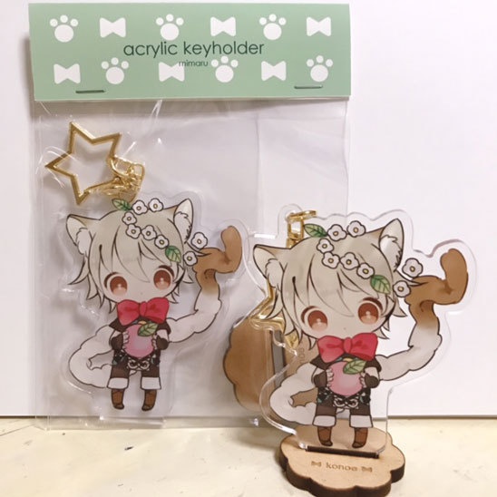 ブレブレ12*アクリルキーホルダー(木製台座付き)