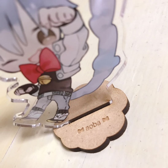 ブレブレ12*アクリルキーホルダー(木製台座付き)