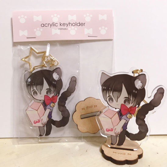 ブレブレ12*アクリルキーホルダー(木製台座付き)