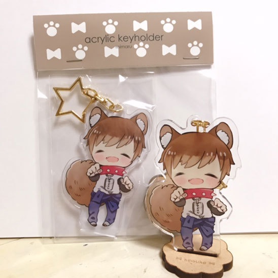 ブレブレ12*アクリルキーホルダー(木製台座付き)