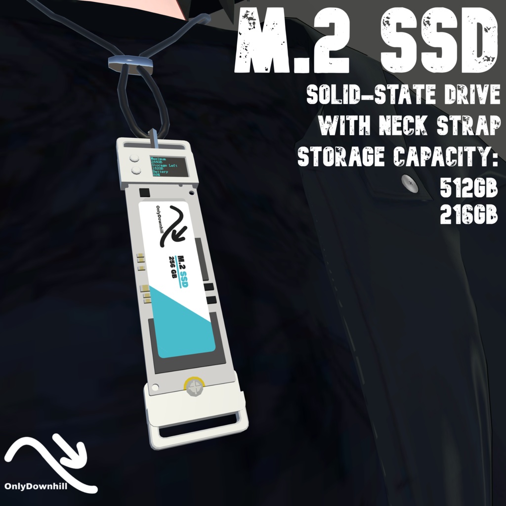 『今この時を忘れないために』OnlyDownhill M.2 SSD infoモニター付き外部ストレージアクセサリ 256GB&512GB