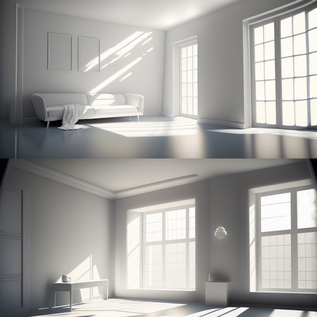 【フリー素材】白い部屋の背景イラスト20枚セット