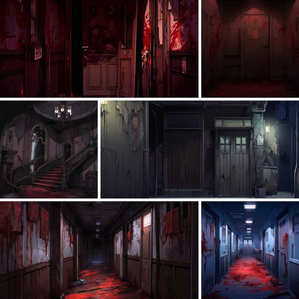 【TRPG背景素材】ホラーパック80枚|廃墟・密室・廊下