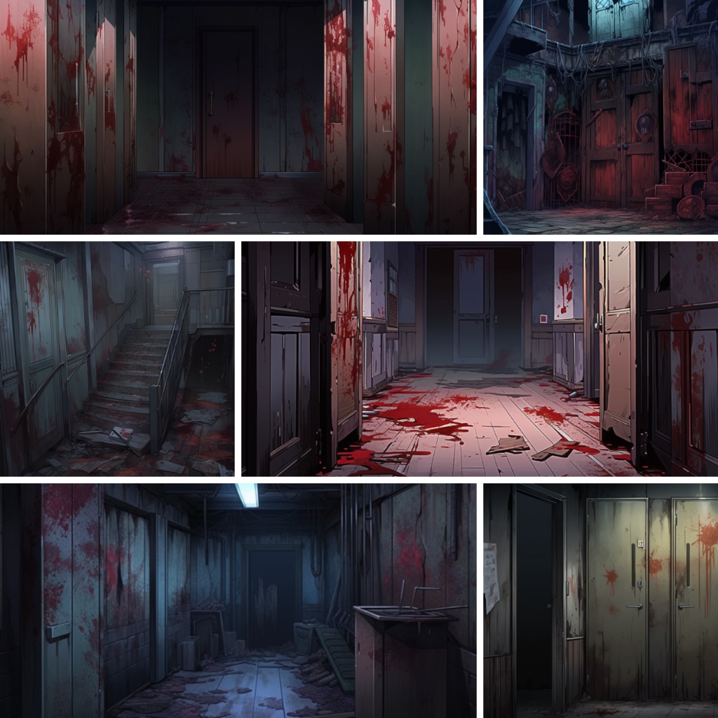 【TRPG背景素材】ホラーパック80枚|廃墟・密室・廊下